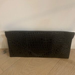 Patent Snakeskin Clutch